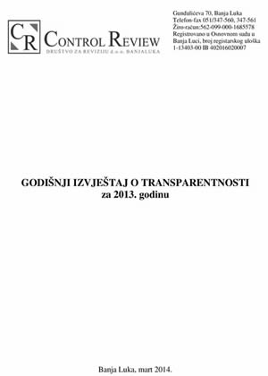 Izvještaj o transparentnosti za 2013. godinu