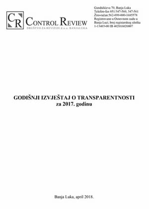 Izvještaj o transparentnosti za 2017. godinu