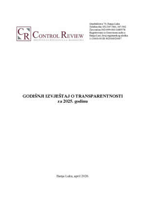 Izvještaj o transparentnosti za 2025. godinu